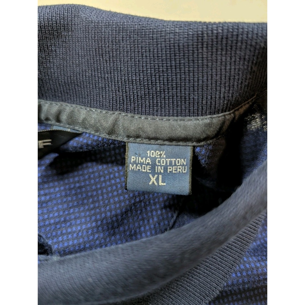 POLO GOLF Ralph Lauren Men XL Blue Pima Cotton Short Sleeve Polo Shirt Micro Chk - Picture 4 of 8